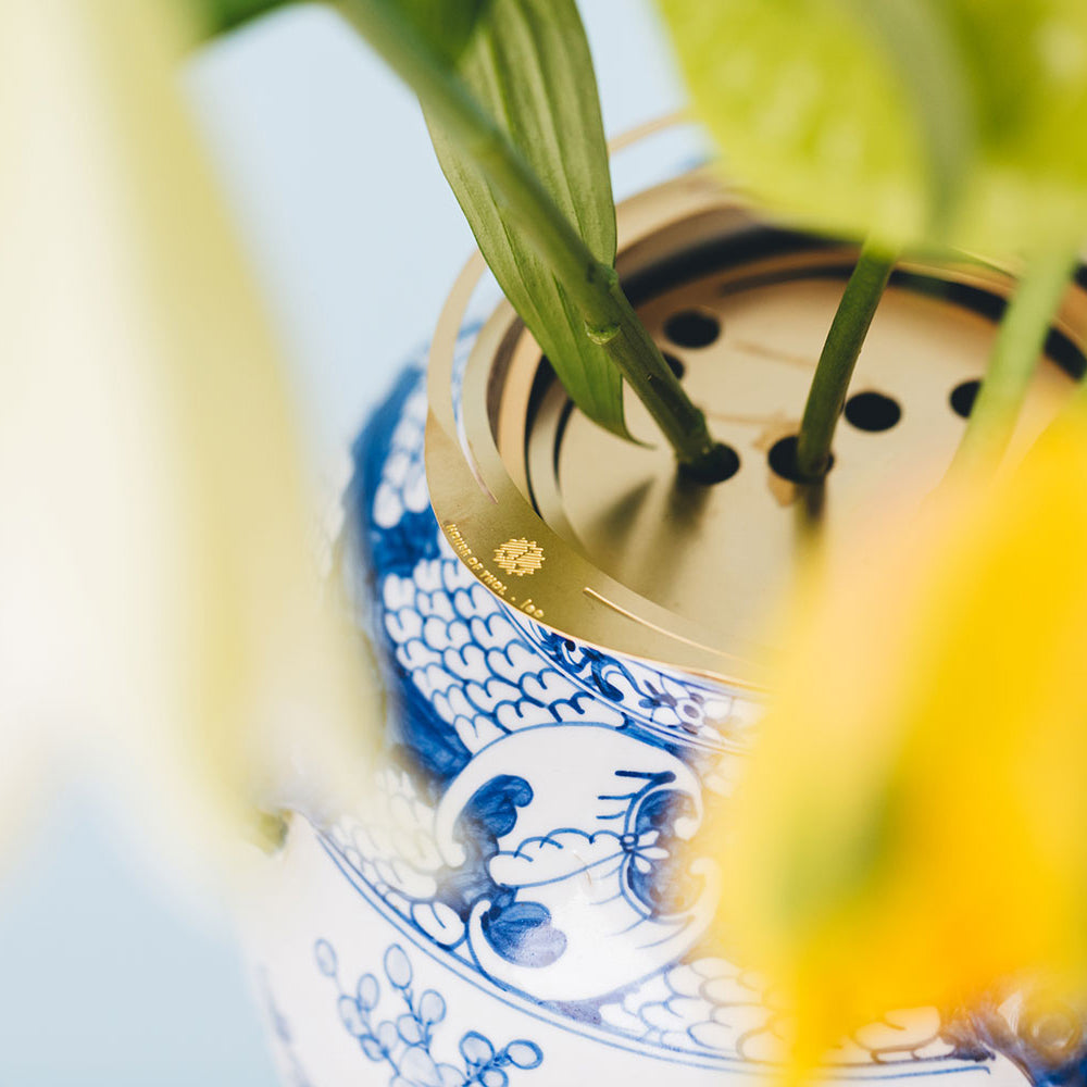 Close up of the Leo Flower Constellation / Brass flower tools to make the most of your flowers every time - design by House of Thol / Photograph by Masha Bakker
