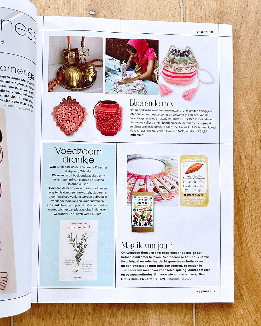Cibus Domus Quartet food waste card game featured in Happinez magazine, September 2026