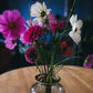 Close up of a cosmea bouquet arranged with the Flower Constellation M - brass flower tools designed by House of Thol / photograph by Masha Bakker